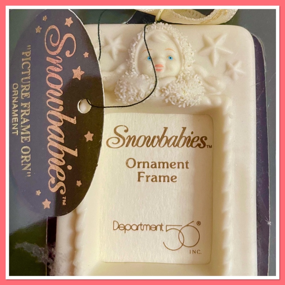 Snowbunnies  Dept 56 Frame Ornament Christmas NWT